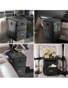 Basurero de Auto Ryhpez 6.5L Plegable con Tapa y Correa Ajustable 2