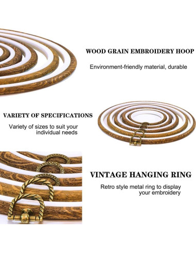 Aros de Bordado Redondos Guofa 20cm 2Pcs Decorativos