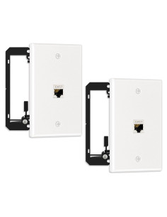 Placa de Pared Ethernet FGB 1 Puerto Cat7 2 Pack Blanco