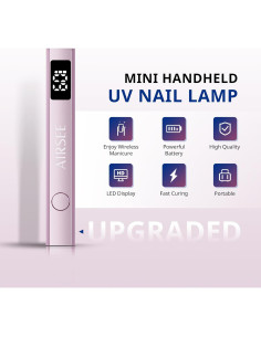 Lámpara de Uñas Inalámbrica AIRSEE JZ08 Rosa USB Recargable 2