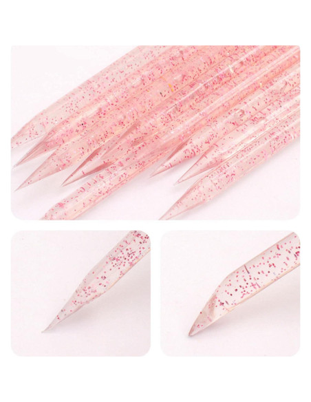 100 PCS Palitos de Uñas y Limas Doble Cara Rosa Ourart