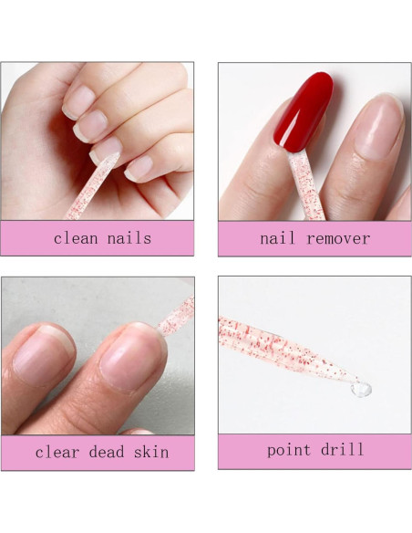 100 PCS Palitos de Uñas y Limas Doble Cara Rosa Ourart