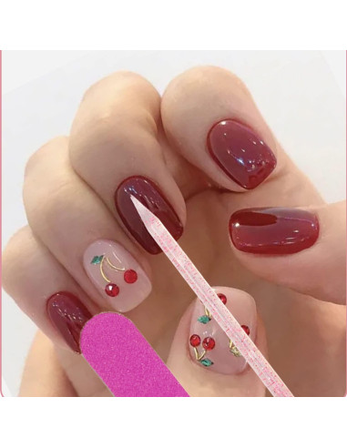 100 PCS Palitos de Uñas y Limas Doble Cara Rosa Ourart