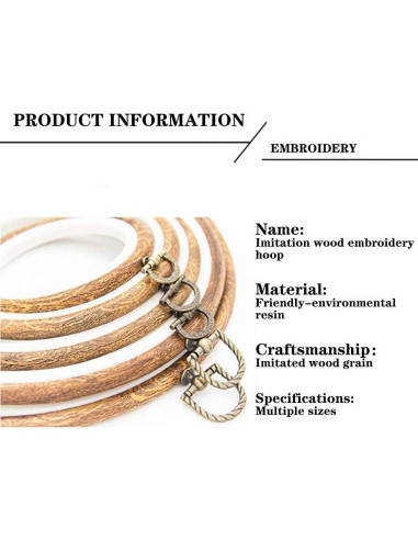 Aros de Bordado Redondos Guofa 20cm 2Pcs Decorativos