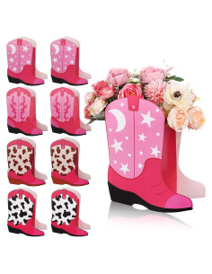 16 Cajas de Regalo en Forma de Botas de Vaquero Rosa Eshylala