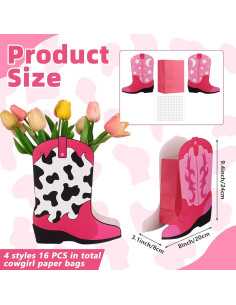 16 Cajas de Regalo en Forma de Botas de Vaquero Rosa Eshylala 2