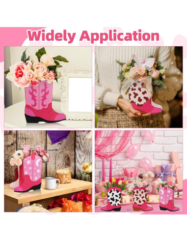 16 Cajas de Regalo en Forma de Botas de Vaquero Rosa Eshylala