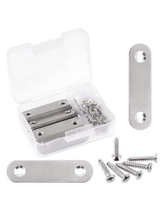 Glarks Soportes Planos Rectos de Acero Inoxidable 60mm - 20 Pcs