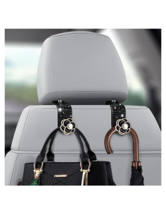 Ganchos de Accesorios para Automóvil Murimt - 2 Piezas Flor Negra