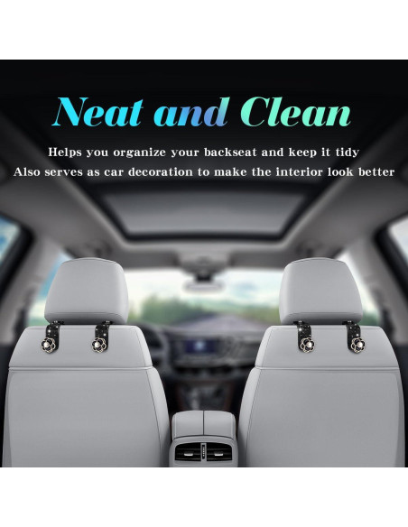 Ganchos de Accesorios para Automóvil Murimt - 2 Piezas Flor Negra