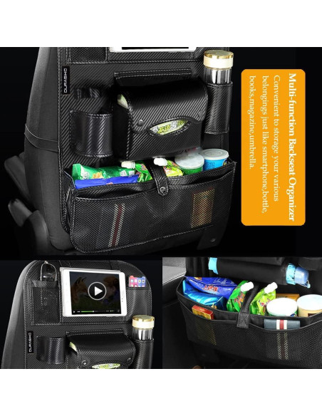 Organizador de Asiento Trasero de Coche DURASIKO con Bandeja Plegable