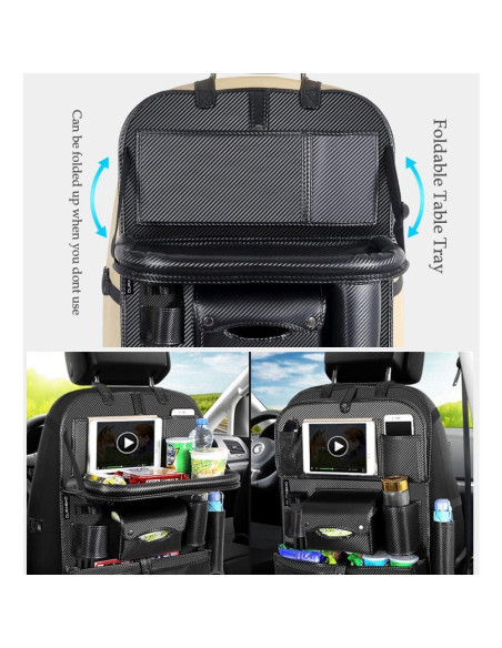 Organizador de Asiento Trasero de Coche DURASIKO con Bandeja Plegable