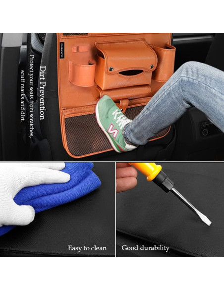 Organizador de Asiento Trasero de Coche DURASIKO con Bandeja Plegable