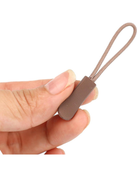 10 Tiradores de Cremallera Beige Badong - Cuerda de Nylon 65mm