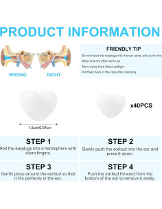 40 Tapones de Silicona Reutilizables EupHHonycs para Oídos 2