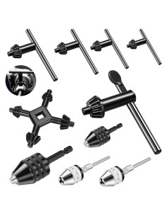 Juego de Brocas Sin Llave 10 Piezas Yauhar Adaptadores 6.35mm