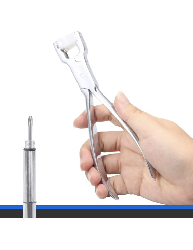 Alicates Ajuste Gafas LEONTOOL 15 cm + Destornillador Mini