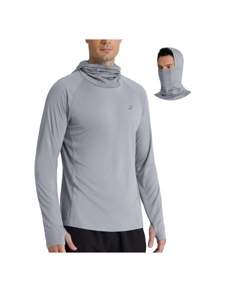 Camisa de Pesca con Capucha UPF 50+ Roadbox Hombre Gris Grande