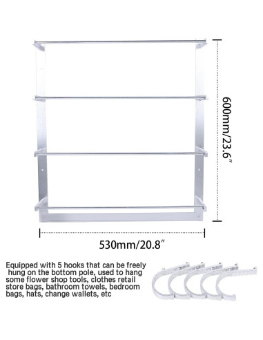 Soporte de exhibición de pared Kunghei para bufandas y cinturones