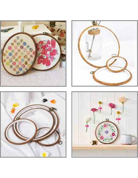 Aros de Bordado Redondos Guofa 20cm 2Pcs Decorativos