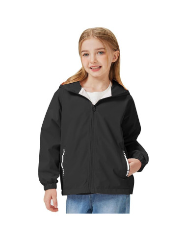 Chaqueta de lluvia impermeable ET01 para niños 6-7 años