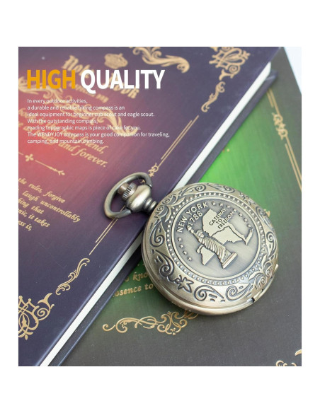 Brújula de bolsillo LGRZYEC ZN-22 a prueba de agua bronce