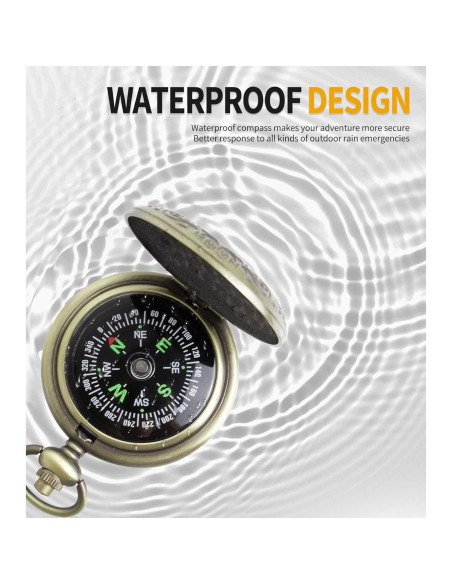 Brújula de bolsillo LGRZYEC ZN-22 a prueba de agua bronce