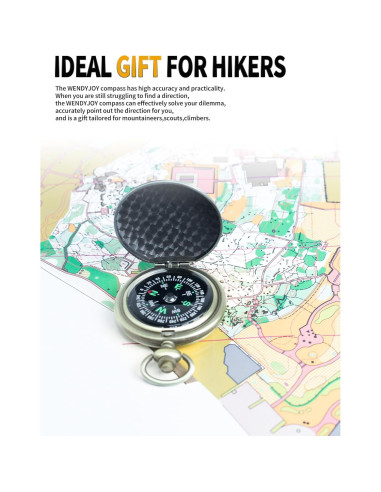 Brújula de bolsillo LGRZYEC ZN-22 a prueba de agua bronce