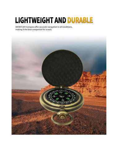 Brújula de bolsillo LGRZYEC ZN-22 a prueba de agua bronce