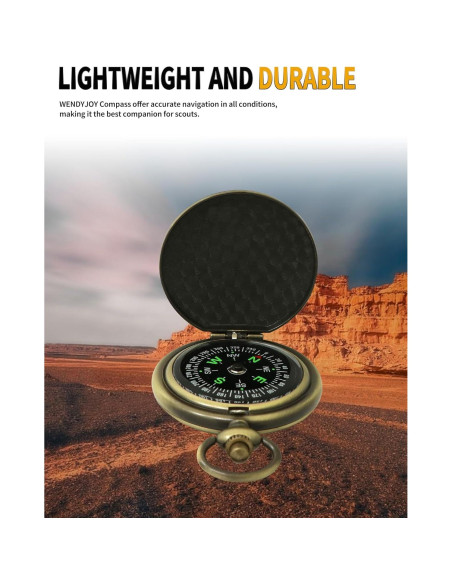 Brújula de bolsillo LGRZYEC ZN-22 a prueba de agua bronce