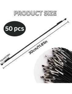 50 Cuerdas Elásticas de 30 cm con Extremos de Metal Fampery 2