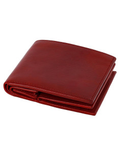 Billetera de Cuero Time Resistance para Hombres - Bifold Rojo