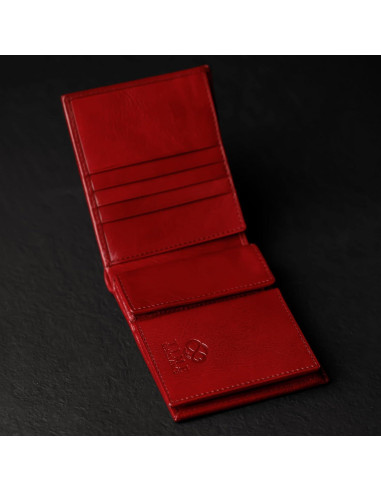 Billetera de Cuero Time Resistance para Hombres - Bifold Rojo