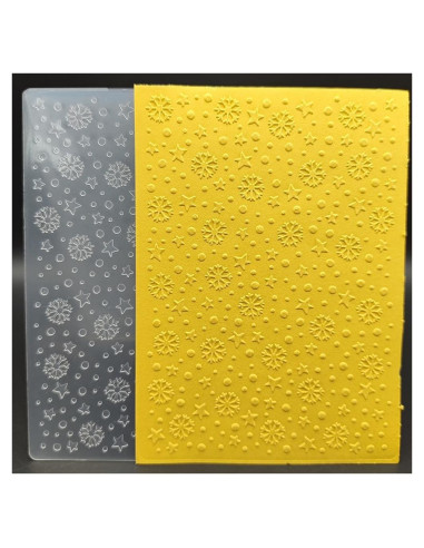 Carpeta de Relieve Plástico A6 Copos de Nieve Guanyu