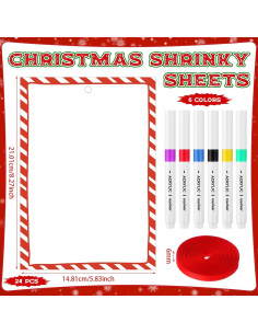 Conjunto de Hojas Encogibles de Navidad Harloon 24 Pcs 2