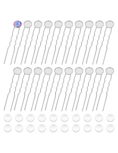 Pasadores de Cabello Vacíos UNICRAFTALE 20 Piezas Platino