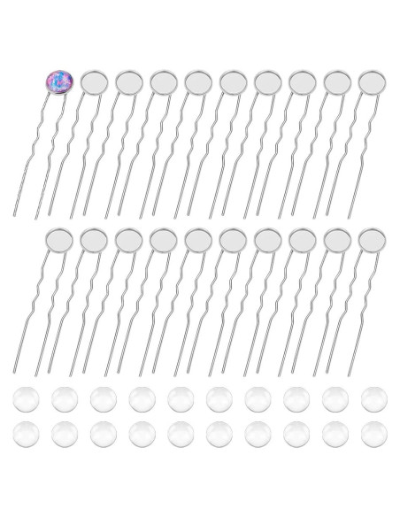Pasadores de Cabello Vacíos UNICRAFTALE 20 Piezas Platino