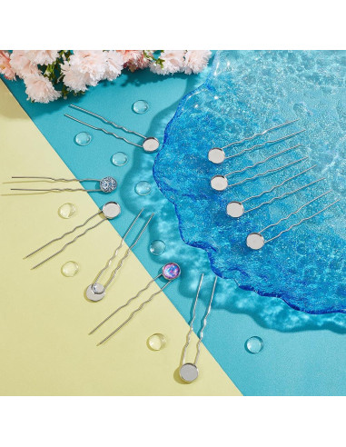 Pasadores de Cabello Vacíos UNICRAFTALE 20 Piezas Platino