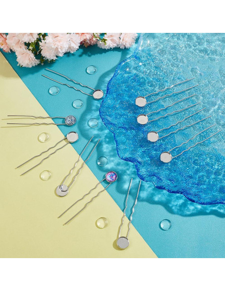 Pasadores de Cabello Vacíos UNICRAFTALE 20 Piezas Platino