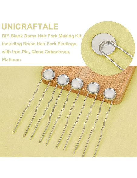 Pasadores de Cabello Vacíos UNICRAFTALE 20 Piezas Platino