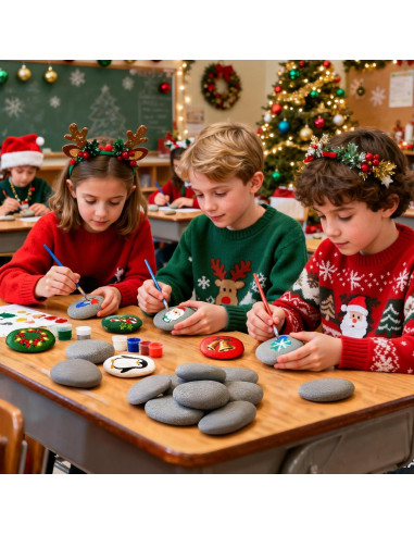 Simetufy 30 Rocas para Pintar 8.4-11.4 cm para Manualidades