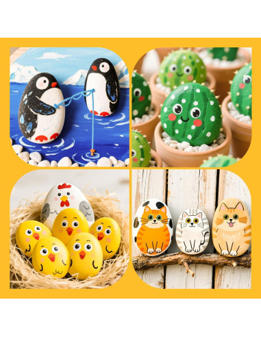 Simetufy 30 Rocas para Pintar 8.4-11.4 cm para Manualidades