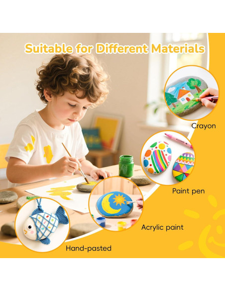 Simetufy 30 Rocas para Pintar 8.4-11.4 cm para Manualidades