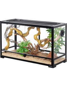 Terrario de vidrio templado REPTI ZOO 30 galones 76x30x46cm 2