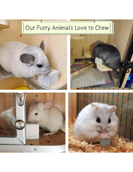 20 Pcs Bloques de Lava Hamiledyi para Chinchillas y Conejos