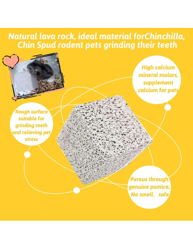 20 Pcs Bloques de Lava Hamiledyi para Chinchillas y Conejos