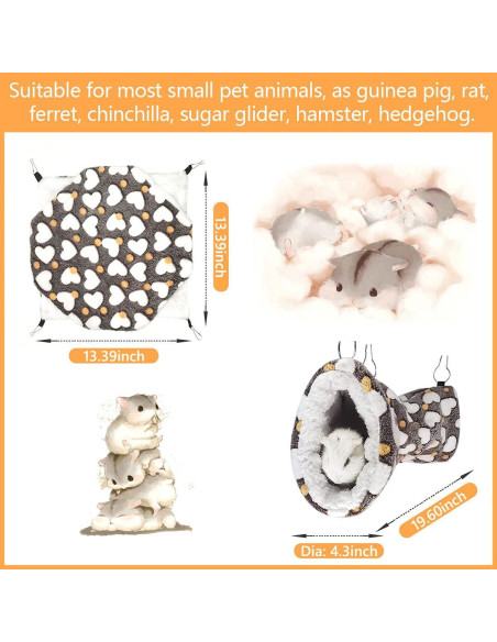 Cama y túnel colgante LEFTSTARER para hurones y cobayas
