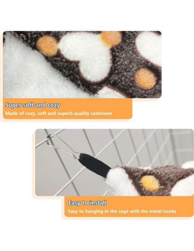 Cama y túnel colgante LEFTSTARER para hurones y cobayas