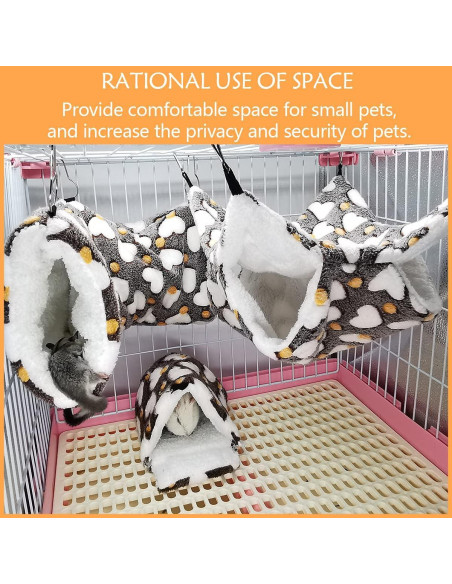 Cama y túnel colgante LEFTSTARER para hurones y cobayas