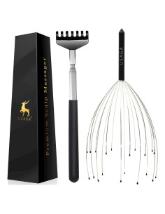 Masajeador de Cabeza USAGA 20 Púas Negro para Relajación